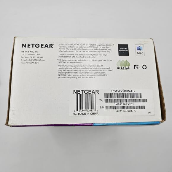 Netgear AC1200 R6120 Black USB Port Wireless Dual-Band Wi-Fi 5 Router Box - Picture 5 of 6